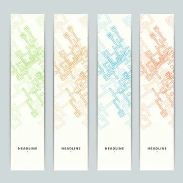 Set of abstract vector shapes on color background Stock Illustration