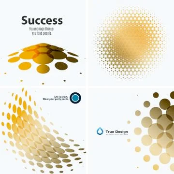 Set of Abstract vector yellow design rounds Stock Illustration