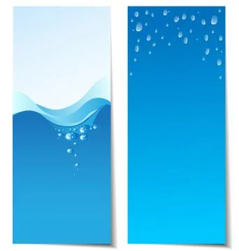 Set of abstract water banners Stock Illustration