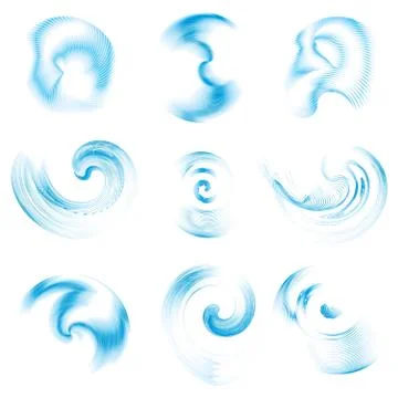 Set of abstract water design elements, vector illustration Illustrazione stock