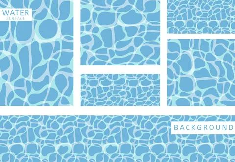 Set of abstract water surface backgrounds. Stock Illustration