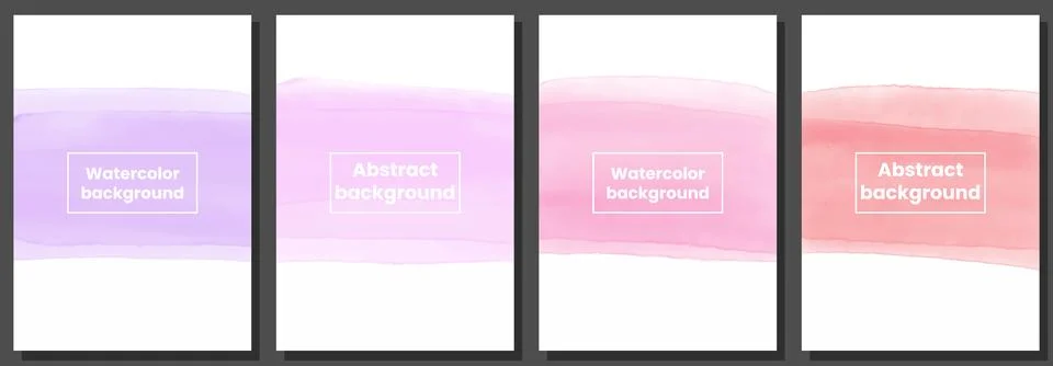 Set of abstract watercolor backgrounds. Vector template for banners, poster.. Stock Illustration