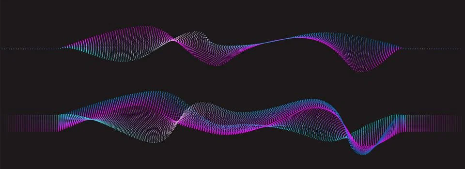 Set of Abstract wave grid shapes background Stock Illustration