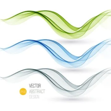 Set of abstract waves. Vector illustration Stock Illustration