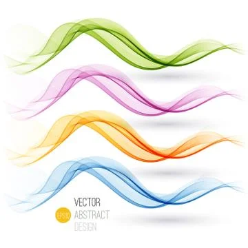 Set of abstract waves. Vector illustration Illustrazione stock