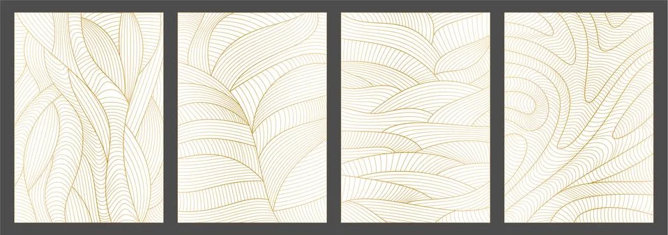 Set of abstract wavy backgrounds. Line pattern with waves texture Illustrazione stock