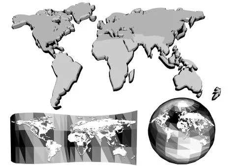 Set of abstract world map Stock Illustration