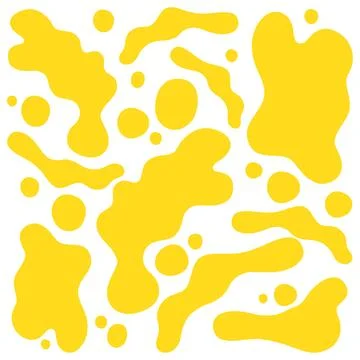 Set of Abstract Yellow Liquid Blob Shapes, Modern Vector Design Elements Stock Illustration