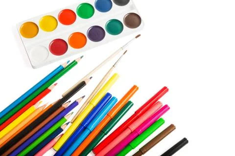 Set of accessories for drawing Stock Photos