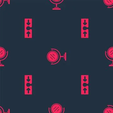 Set Acne and Round makeup mirror on seamless pattern. Vector 스톡 일러스트