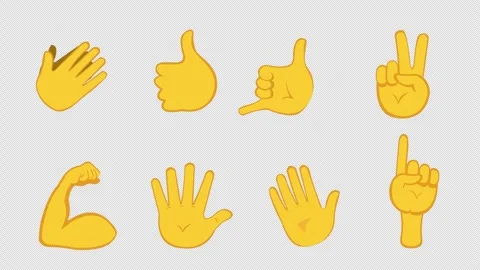 Set actions yellow hands animation 스톡 동영상 347799145