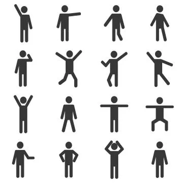 Set of active human pictogram Stock Illustration