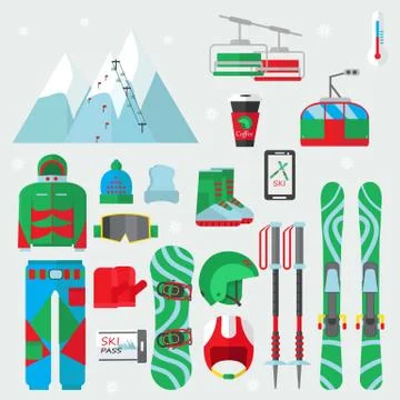 Set the active winter vacation Stock Illustration