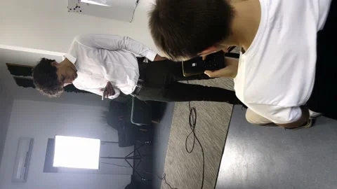 On set, actors on set, behind the scenes Stock Footage 238688266