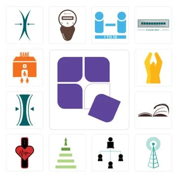 Set of adaptability, cell tower, distributor, next steps, tracker, page turn, Free Stock Illustration