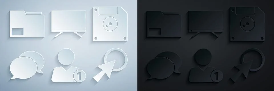 Set Add to friend, Floppy disk for computer data storage, Speech bubble chat, 스톡 일러스트