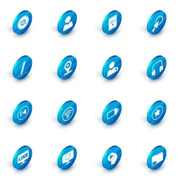 Set Add to friend, Tablet, Arrow cursor, Pencil with eraser, Rewind, Digita.. 库存插图