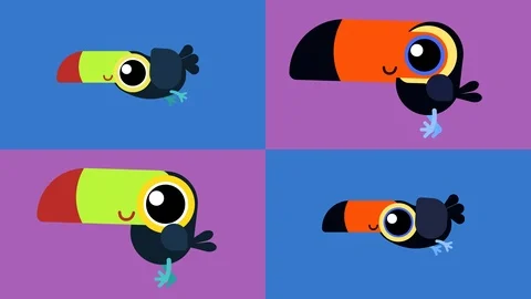 Set adorable toucans. 库存影片 113478186