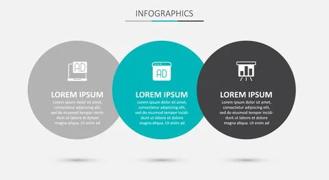 Set Advertising, and Board with graph chart. Business infographic template Illustrazione stock