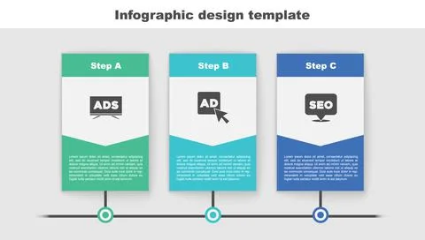 Set Advertising, and SEO optimization. Business infographic template. Vector Stock Illustration