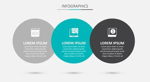 Set Advertising, Page with a 404 error and Financial book. Business infographic Stock Illustration