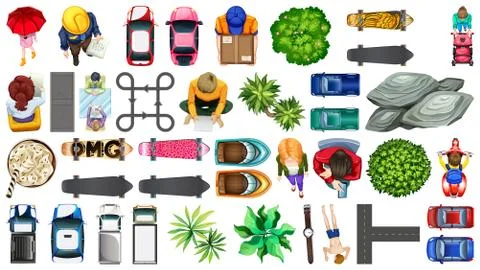 Set of aerial element house decorations isolated Ilustração Stock