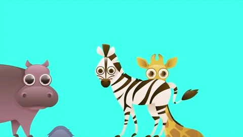 Set of African animals. Abstract animation Stock Footage 303276293