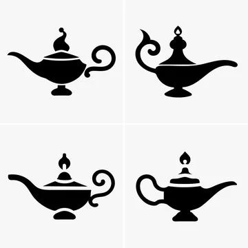 Set against a stark white background, this graphic showcases four different s Stock Illustration