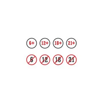 Set of age restriction, age limit warning. Vector icon template Stock Illustration