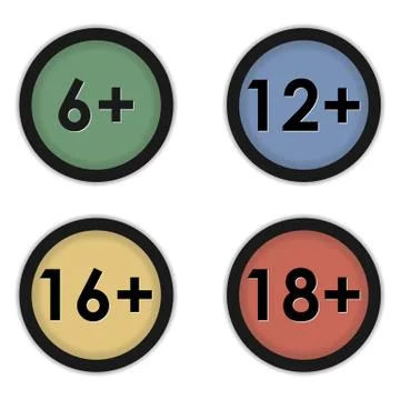 Set of age restriction Illustrazione stock
