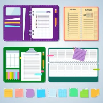 Set of agenda notebooks Illustrazione stock