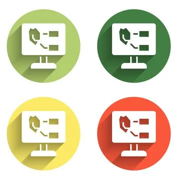 Set Agricultural soil test and results icon isolated with long shadow backg.. Illustrazione stock