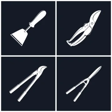 Set of Agricultural Tools Illustrazione stock
