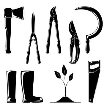 Set of Agricultural Tools Stock Illustration