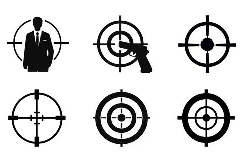 Set of Aim, Target and Goal icons. Set aim icon in trendy flat style isolat.. Stock Illustration