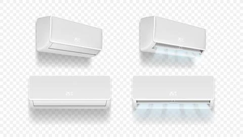 Set of air conditioners Stock Illustration