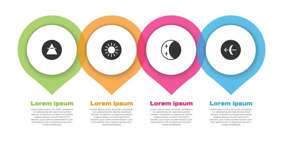 Set Air element, Sun, Eclipse of the sun and Sagittarius zodiac. Business i.. 스톡 일러스트