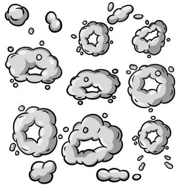 Set of air flow. Funny element of comics and cartoons. Stock Illustration