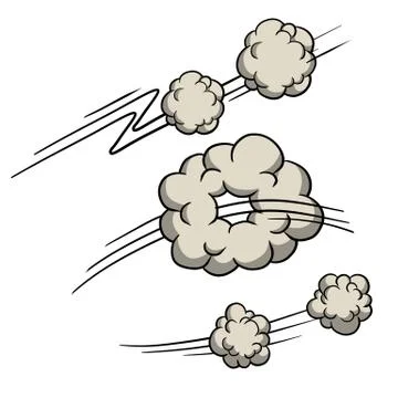 Set of air flow. Funny element of comics and cartoon Stock Illustration