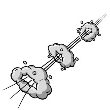 Set of air flow. Funny element of comics and cartoons. Illustrazione stock