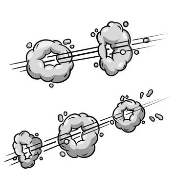 Set of air flow. Funny element of comics and cartoons. Illustrazione stock