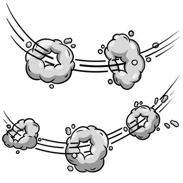 Set of air flow. Funny element of comics and cartoon Illustrazione stock