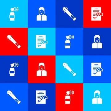 Set Air horn, Censor and freedom of speech, Baseball bat with nails and Petition イラスト素材