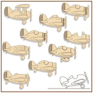 Set of aircraft. Stock Illustration