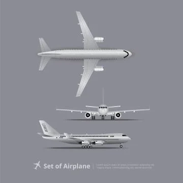 Set of Airplane Isolated Vector Illustration Stock Illustration