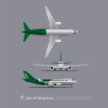 Set of Airplane Isolated Vector Illustration Stock Illustration