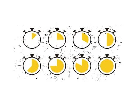 Set Alarm Clock Flat Icon on white background in vector illustration Stock Illustration