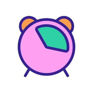 Set the alarm clock icon vector. Isolated contour symbol illustration Illustrazione stock