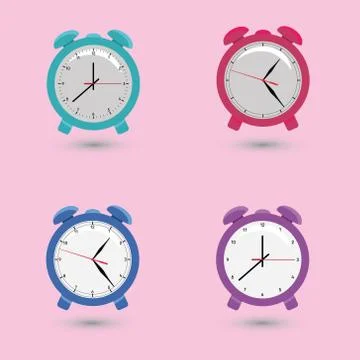 Set alarms with different dials Illustrazione stock