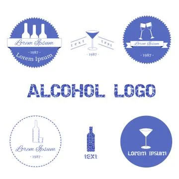 Set of alcohol logos Stock Illustration